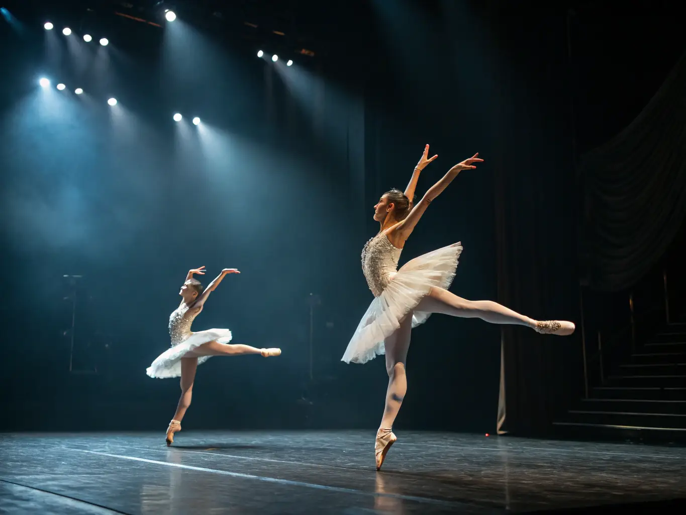 A dynamic image of adults practicing aerial silks, demonstrating strength, grace, and precision, with a focus on their determined expressions.