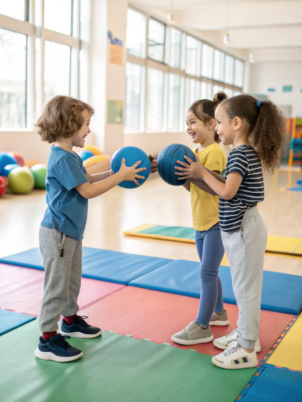 Children engaged in a physical activity such as juggling or acrobatics, highlighting the physical coordination and fitness aspects of ECOLE DE CIRQUE : HORS PISTE.